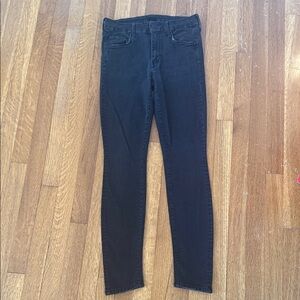 Mother Black Skinny Jeans Size 27 Womens The Looker Not Guilty High Waisted